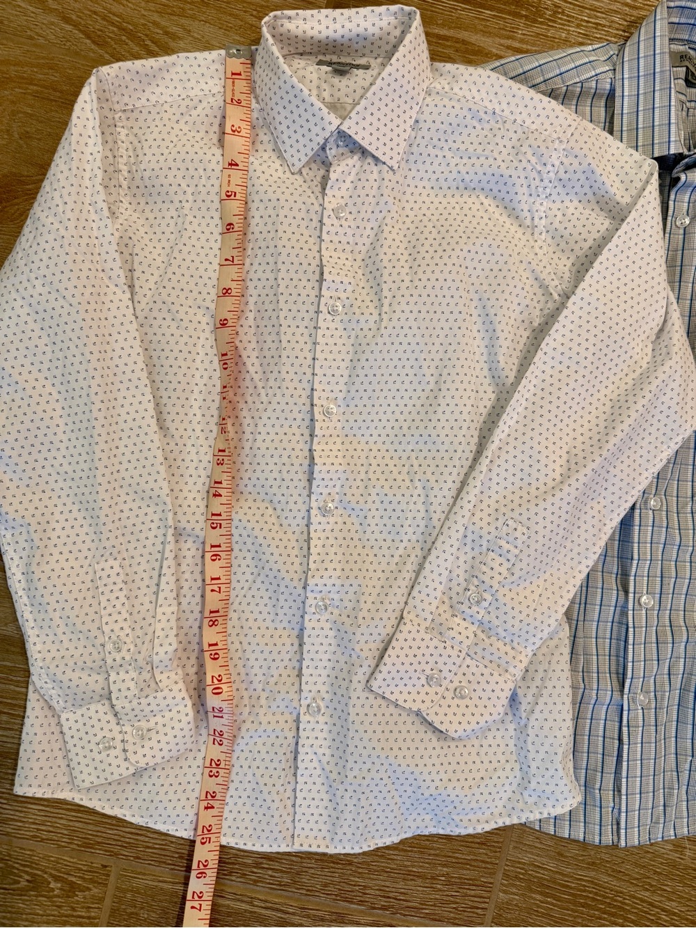Kenneth Cole Reaction Boy’s White Micro-Pattern Long Sleeve Dress Shirt